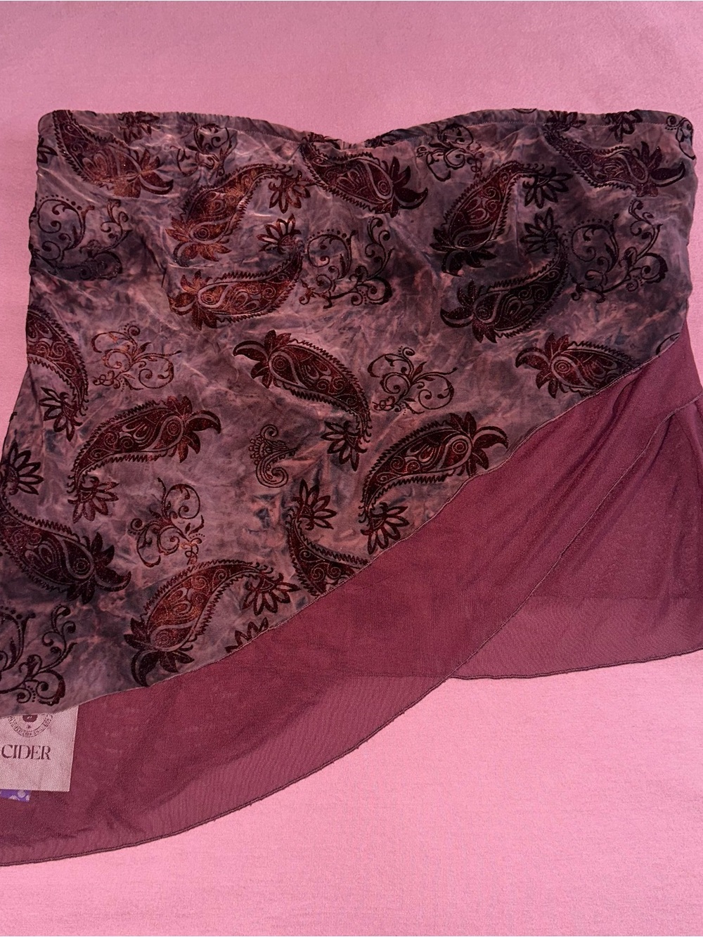 Y2K burgundy tube top